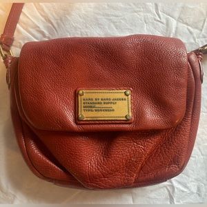 Marc Jacobs red leather crossbody purse
